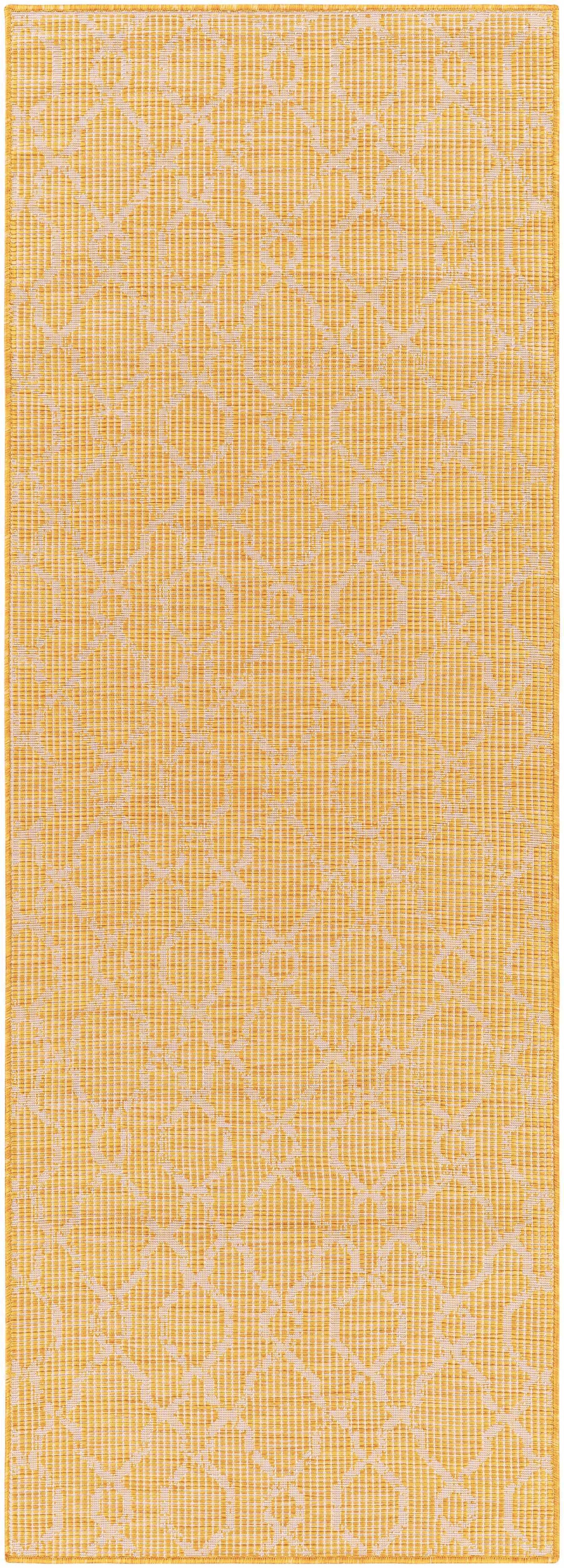Brocton Yellow Flatweave Rug - Clearance