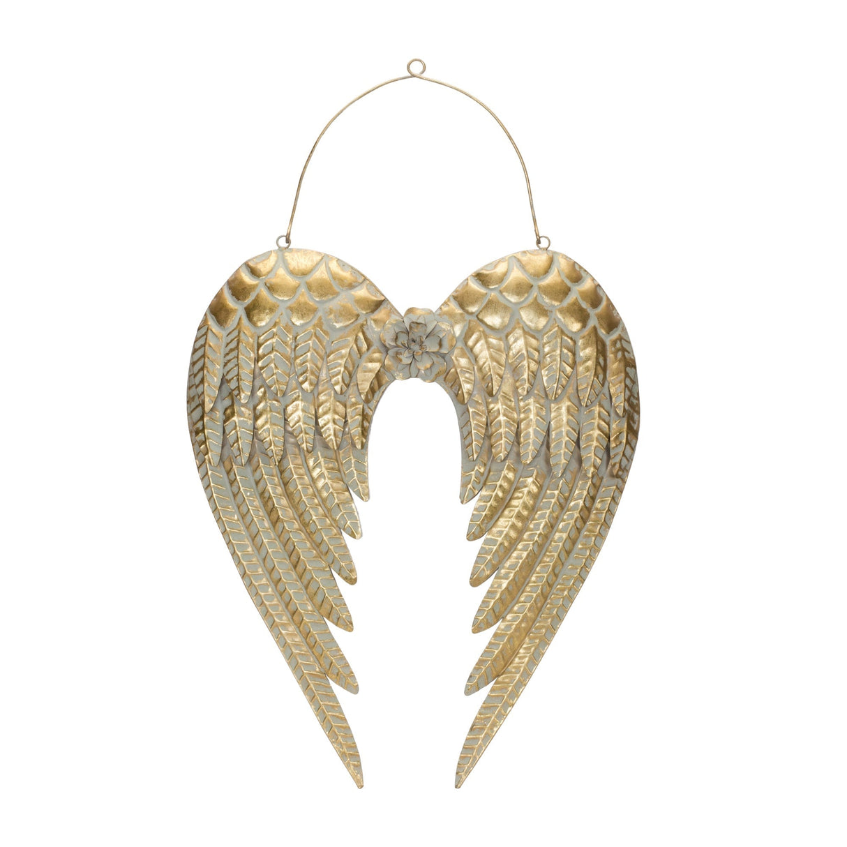 Brushed Metal Angel Wings Ornament 30"H - Tuesday Morning - Decorative Objects