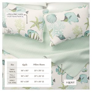 Seaside Collection 3-Piece Quilt Set