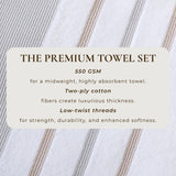 Decorative Cotton Stripe Bath Towel Set - Noelle Collection