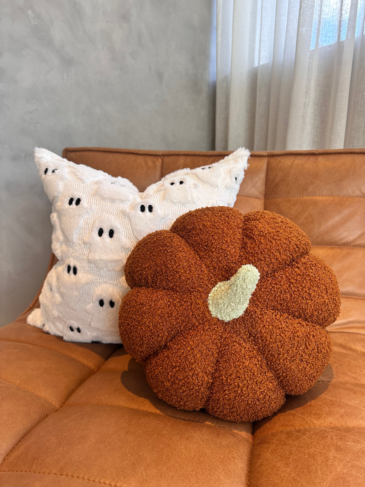 Busa Designs 11” Jumbo Sherpa Orange Pumpkin Pillow - view 4