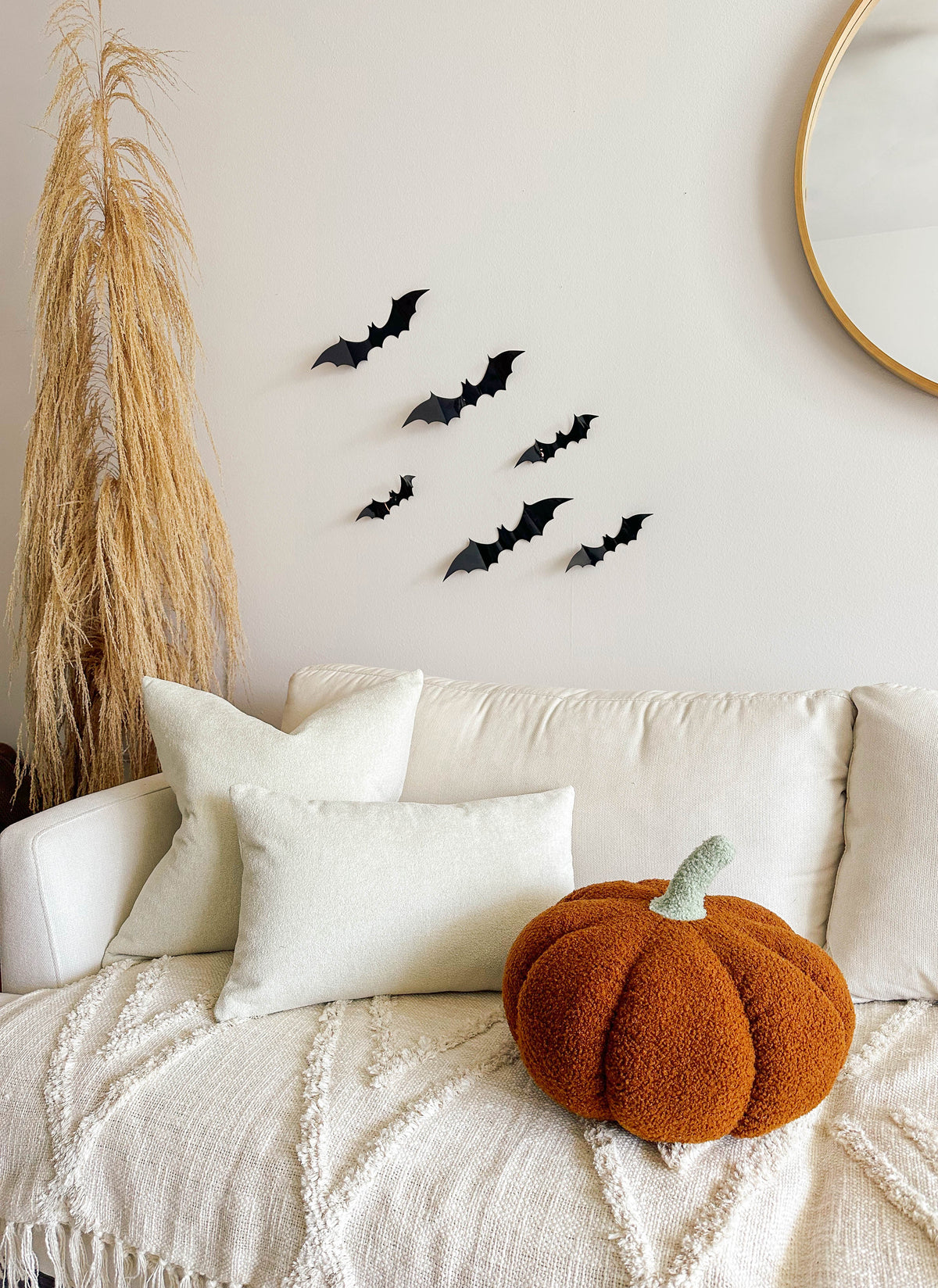 Busa Designs 11” Jumbo Sherpa Orange Pumpkin Pillow - view 7