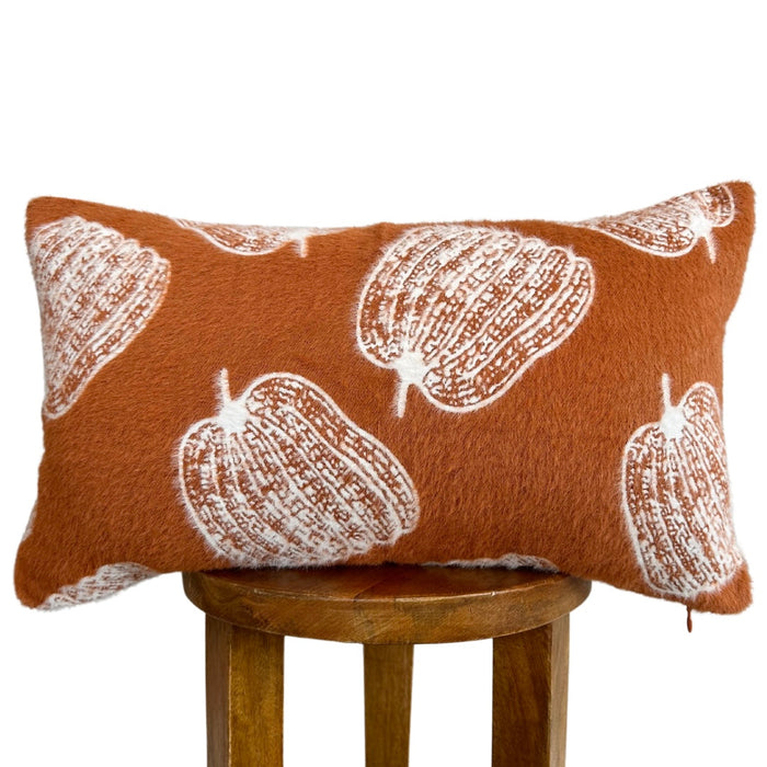 Burnt Orange Pumpkin Lumbar Pillow | Busa Designs
