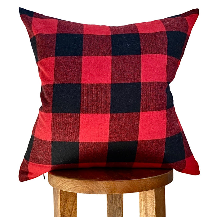 Busa Designs Red Buffalo Plaid Pillow Cover
