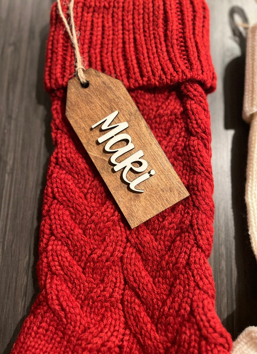 Busa Designs Red Knitted Christmas Stocking - view 2