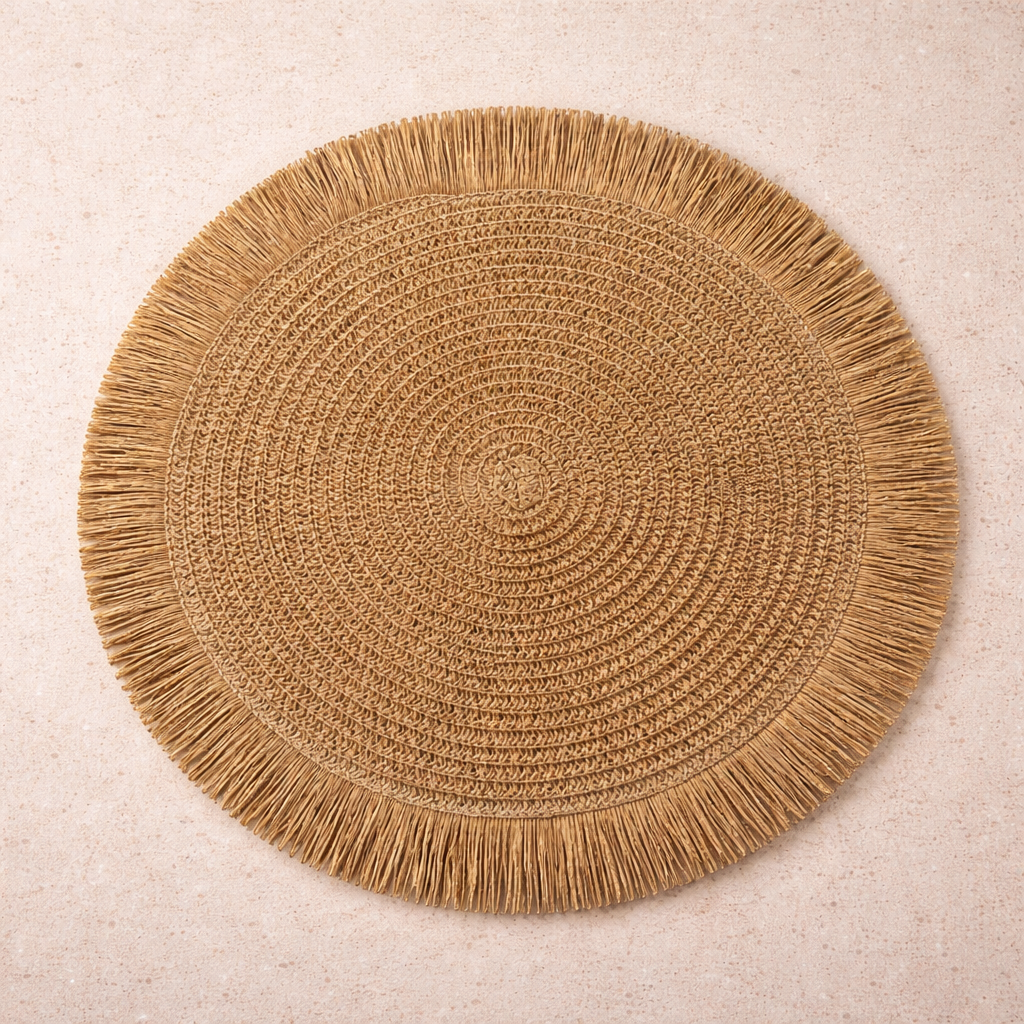 Busa Designs Santorini Straw Fringe Placemats