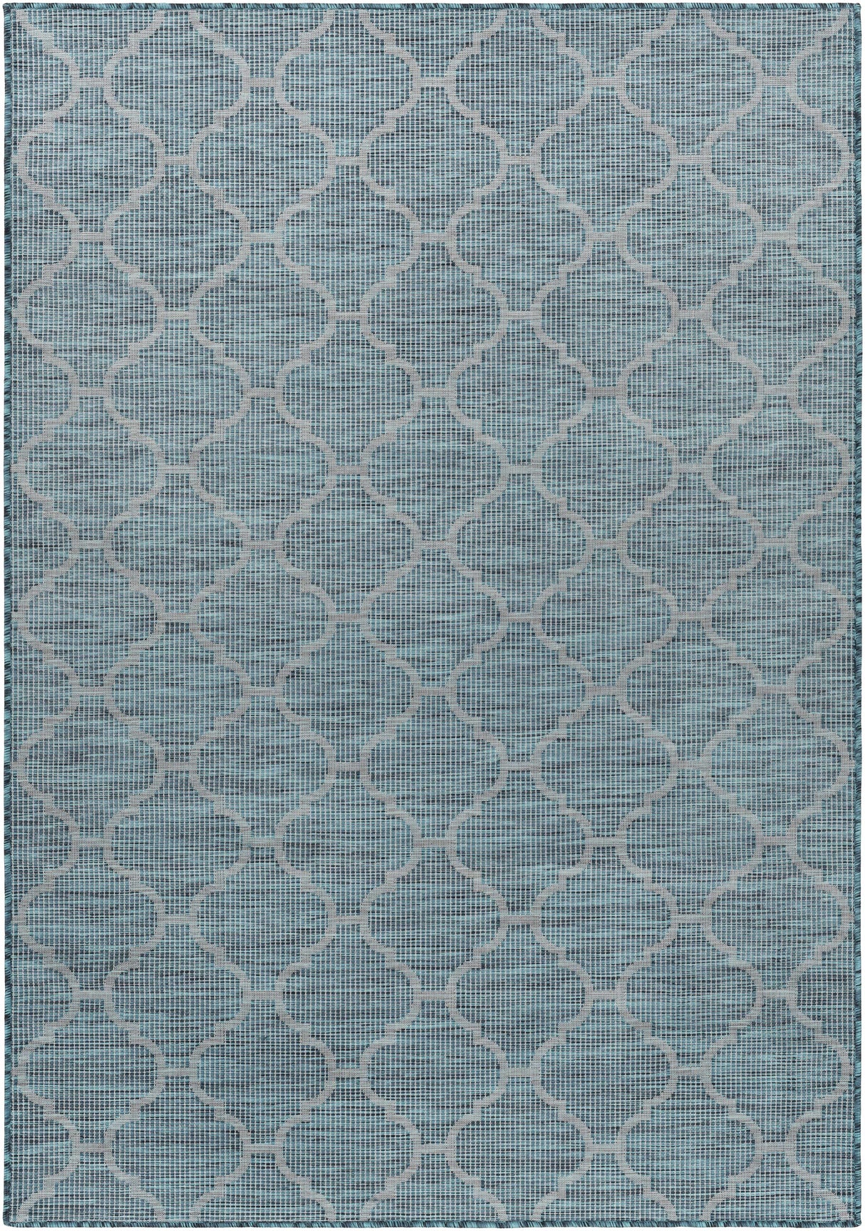 Unique Outdoor Trellis Area Rug, Teal - Clearance
