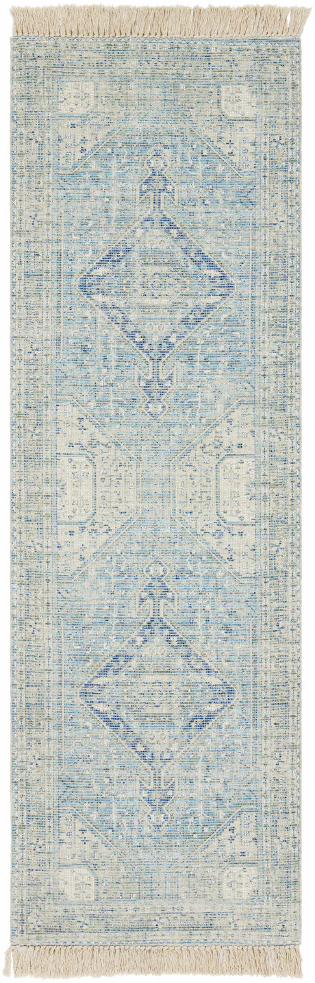 Byers Handmade Cotton-blend Aqua Rug