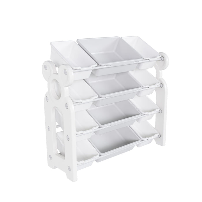 Kids Toy Storage Organizer Cabinet with HDPE Shelf - Gray White