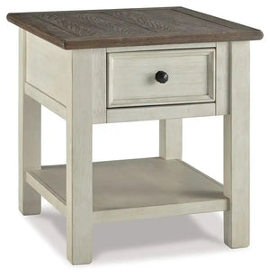 Bolanburg - Rectangular End Table - White / Brown / Beige - Best Buy Furniture