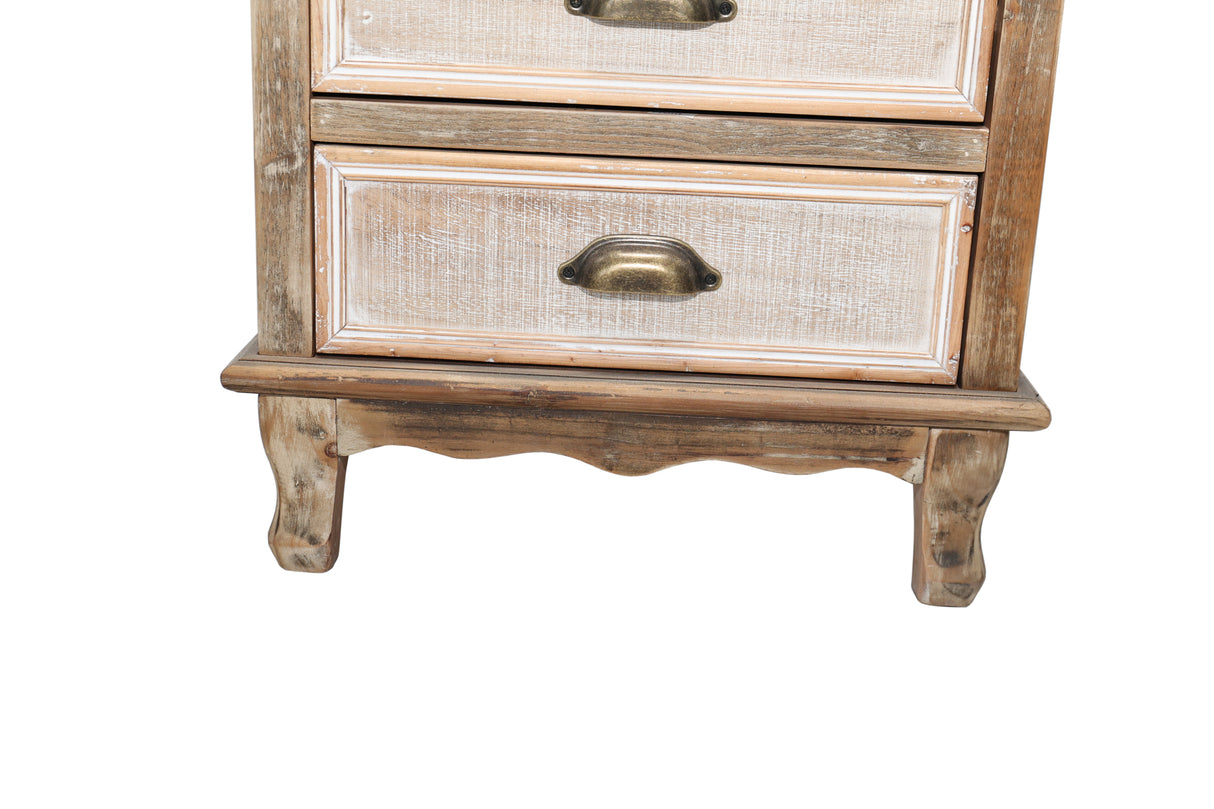 Rustic Wooden Storage Cabinet with Decorative Cutout Door
