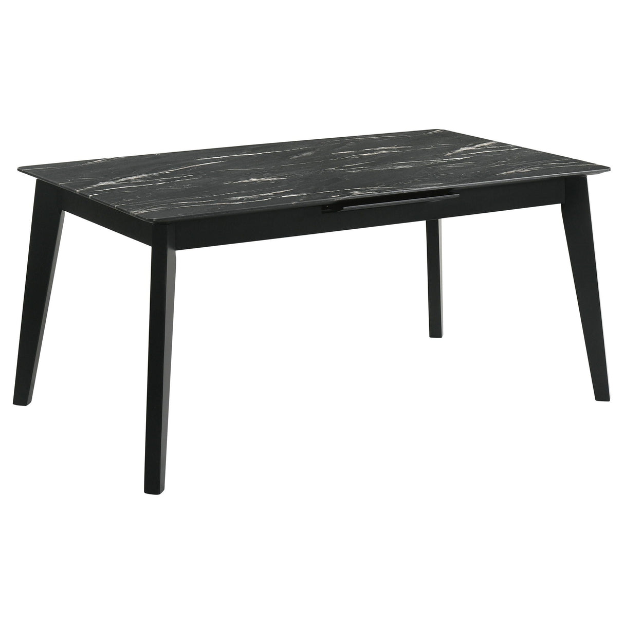 Bellingham - Dining Table With Self Storing Extension Leaf - Black Marble-Look Sintered Stone