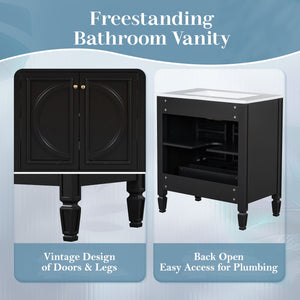 Bathroom Vanity With Sink With 2 Doors And Adjustable Shelf
