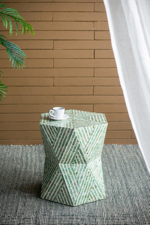 19x19x20" Tapered Green Pedestal Stool