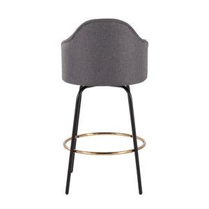 Ahoy - Contemporary Fixed Height Counter Stool Round Footrest (Set of 2)