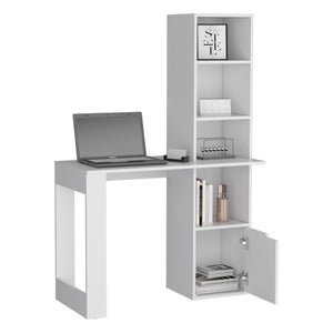 Iowa Computer Desk with 1-Cabinet and 4-Tier Bookcase