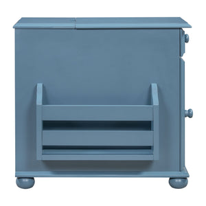 Vintage Flip Top Side Table With USB Ports