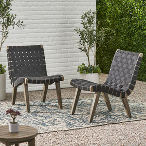 Lounge Chair With Stunning Rope Weave Design, (Set of 2) - Black - Best Buy Furniture