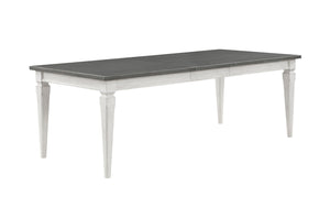 Katia - Dining Table With Leaf - Gray / White - Best Buy Furniture