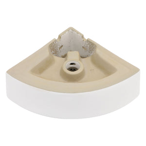 Triangle Porcelain Wall Mount Vessel Sink With Single Faucet Hole & Overflow - White