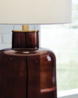 Mette - Glass Table Lamp - Brown / Gold Finish - Best Buy Furniture