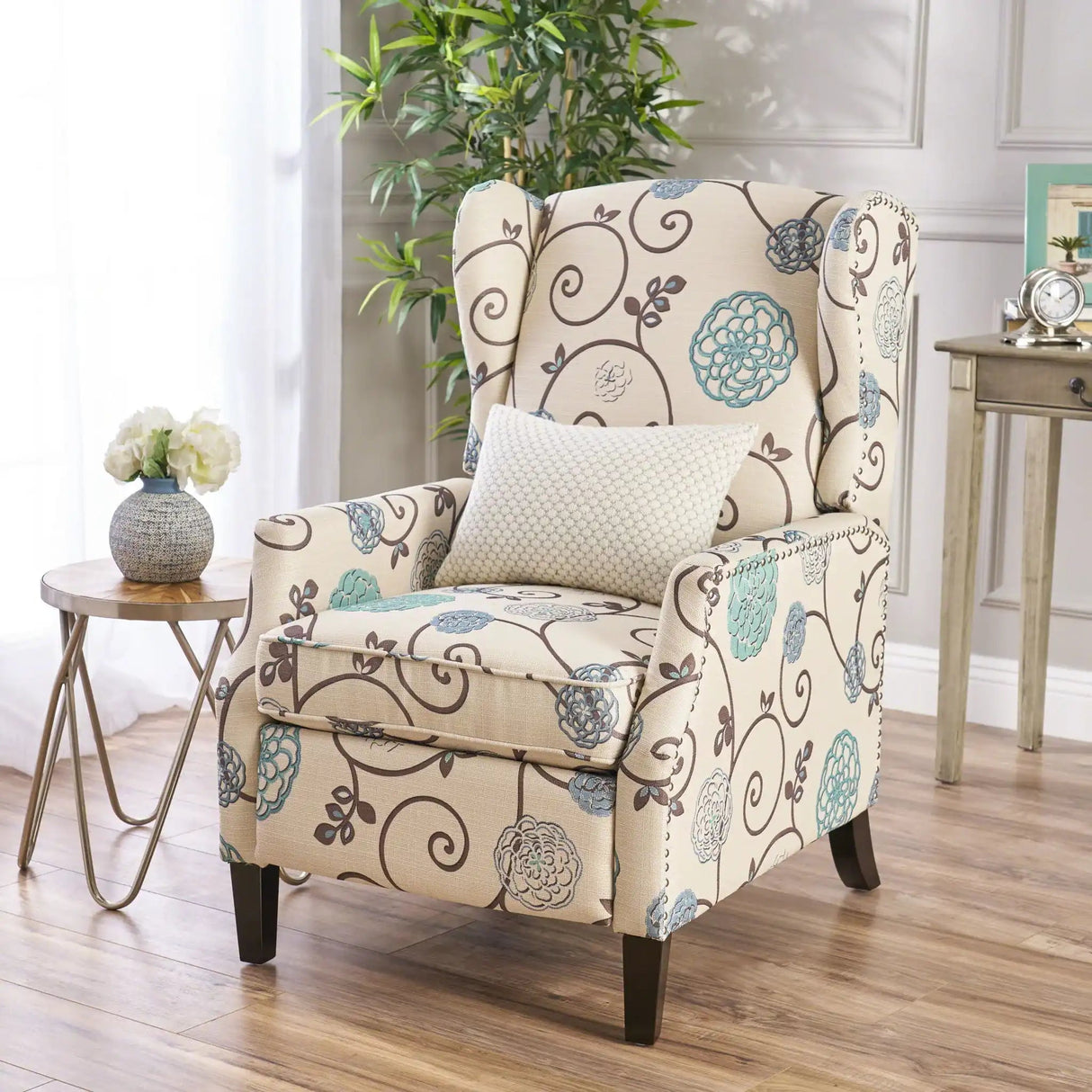 Westeros Wing Back Fabric Upholstered Recliner - Best Buy Furniture