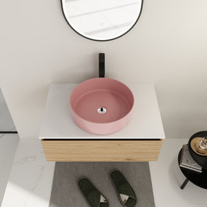 30" Wall-Mounted Bathroom Vanity with Art Ceramic Sink