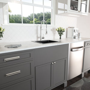 Topmount 16G Stainless Steel Kitchen Sink Deep Single Bowl - Gunmetal Black