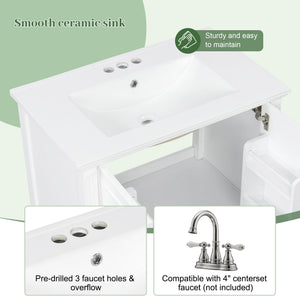 Freestanding Vanity With 1 Drawer & 2 Soft Close Doors With Door Mounted Storage