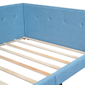 Modern Upholstered Platform Bed With USB Ports And LED Belt
