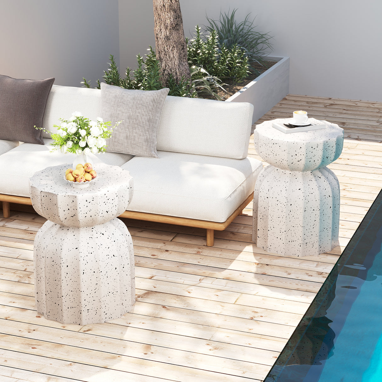13" Modern Outdoor and Indoor Waterproof Coffee Table Set