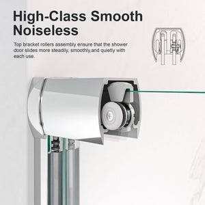 Modern Semi Frameless Double Sliding Shower Door