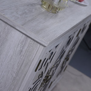 3 Door Mirrored Sideboard Cabinet With Adjustable Shelves