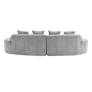Modern Curved Sofa With Pillows