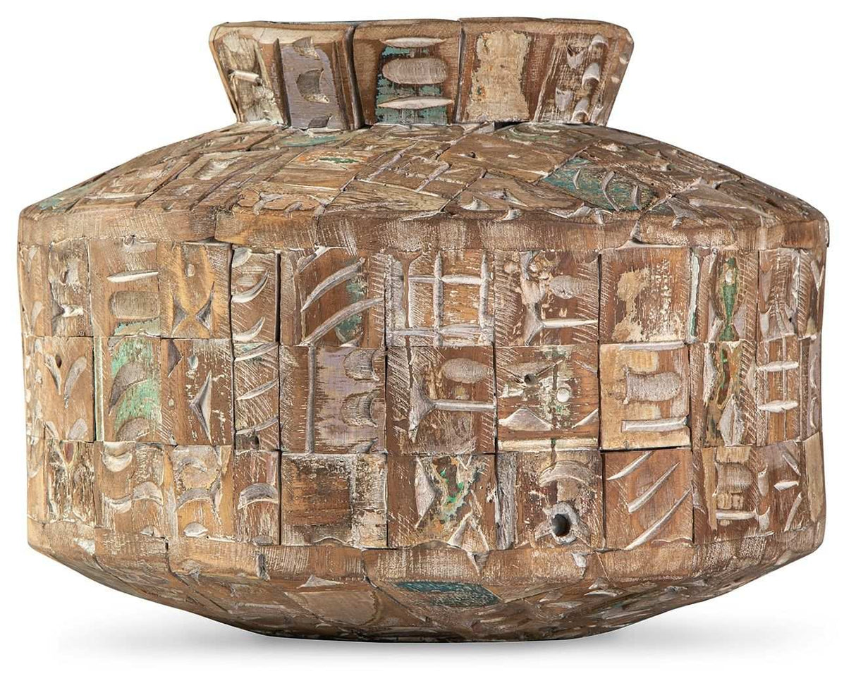 Meltland - Vase - Square - Natural / Black - Best Buy Furniture