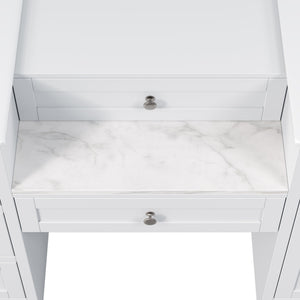 Double Sink Bathroom Vanity With Countertop, 2 Ceramic Sinks, 6 Drawers, Soft Close Design