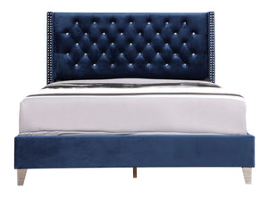 Upholstered Nailhead Trim Chic Bed