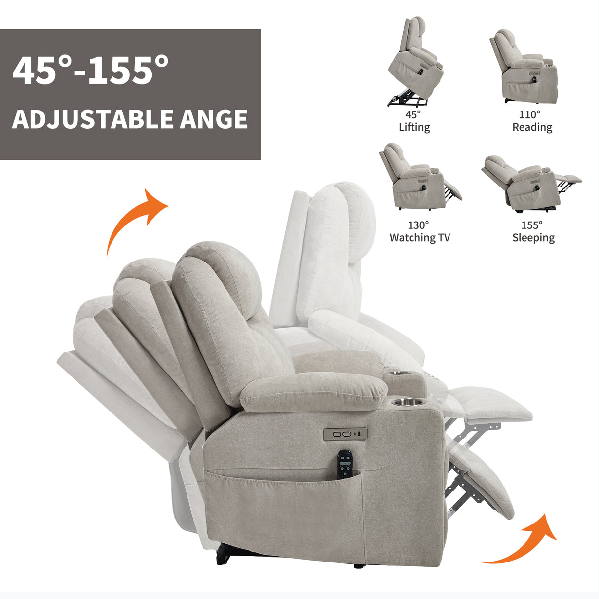 Premium Power Lift Recliner Chair with Massage Functionality