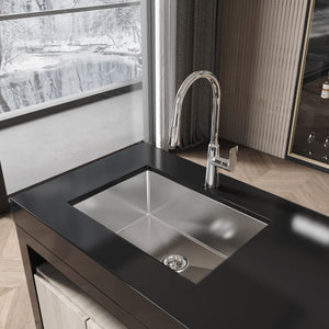 Stainless Steel Kitchen Sink, 27″x19″ Single Bowl, Undermount Handmade Sink in Brushed Nickel