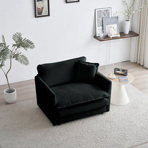 Comfy Deep Single Seat Sofa Upholstered Reading Armchair