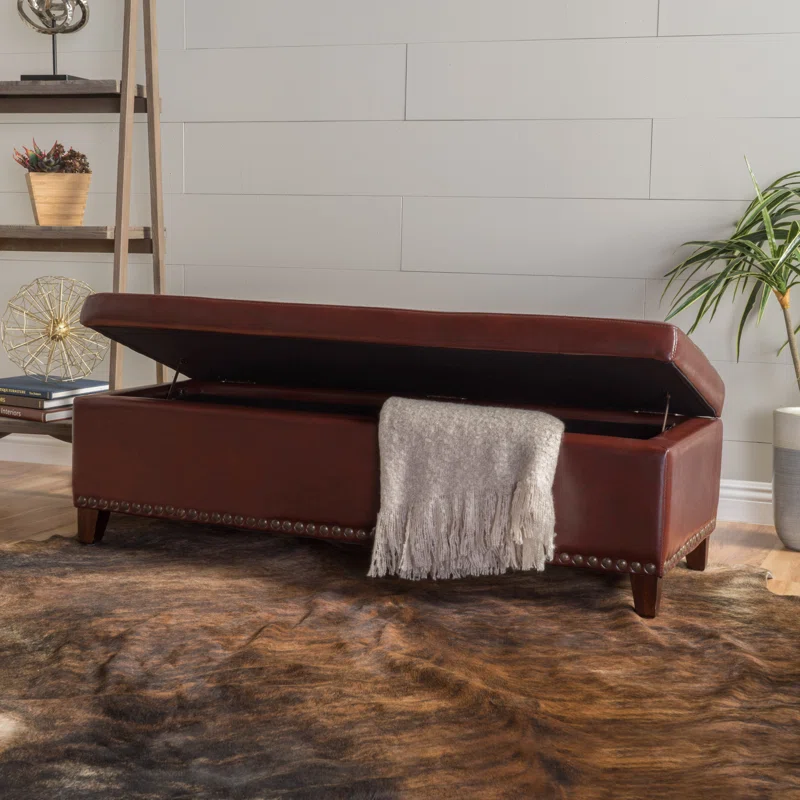 Large Upholstered Ottoman with Storage