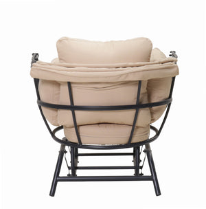 Sunnydaze Modern Luxury Egg Chair with Retractable Canopy - Taupe