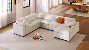 U_Style 120.8" Extra Large 7-Seater Modular Sectional Sofa