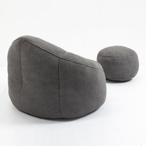 Bedding Bean Bag Sofa Chair High Pressure Foam With Footrest