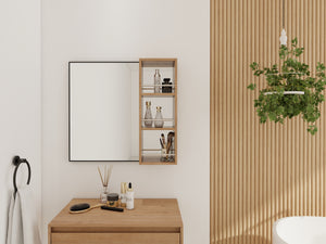 10'' Wall Mounted Bathroom Mirror Cabinet with Open Storage