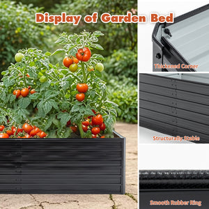 Metal Raised Garden Bed Outdoor 7.2x3.6x2 FT Galvanized Raised Garden Bed Kit