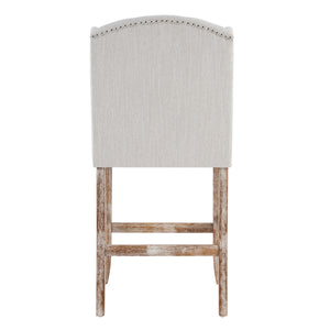 26.78'' Seat Height Vienna Contemporary Fabric Tufted Wingback Counter Stools, Set of 2