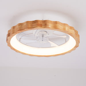 20" Plum Blossom Flush Mount Ceiling Fan with Lights and Remote