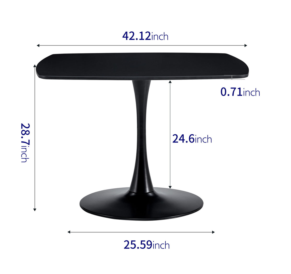 Table Mid-Century Dining Table For 4-6 People With Round Table Top, Pedestal Dining Table, End Table Leisure Coffee Table