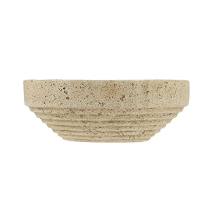 Cement Ribbed Decorative Bowl